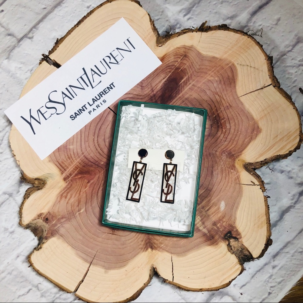 Vintage Yves Saint Laurent Rose Gold Drop Earrings